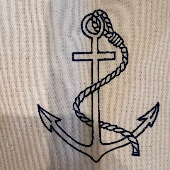 Tote bag Anchor design  Cream & blue NWT from Cape May Beach Bag - Picture 2 of 5